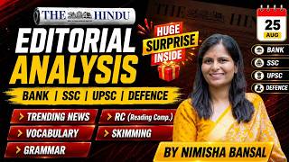 The Hindu Editorial Analysis | 25 August 2026 | Nimisha Bansal | Vocab, Grammar, Reading + Skimming