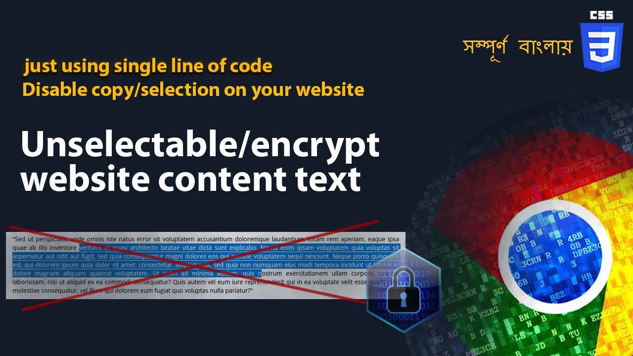 MAKE WEBSITE CONTENT text UNCOPYABLE / UNSELECTABLE using 1 line of CSS