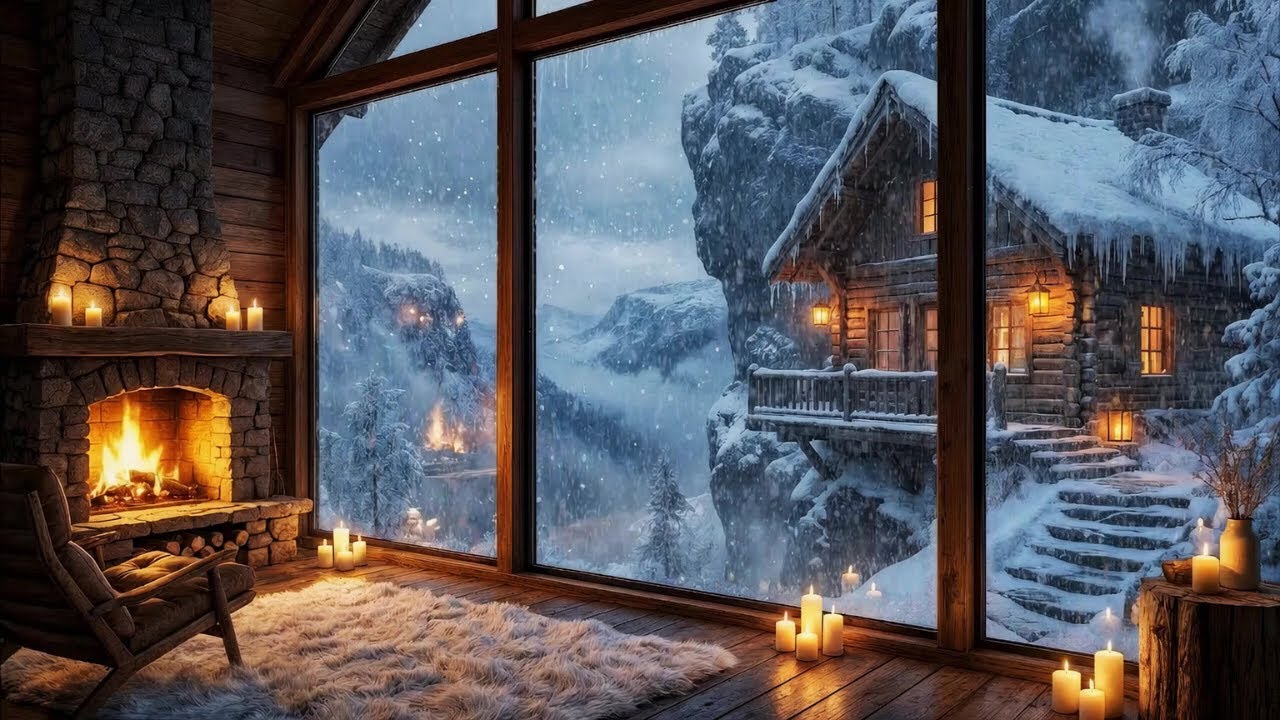 Cozy Winter Living Room ❄️🔥 Smooth Blues Music for Relaxation & Focus
