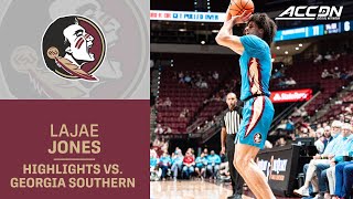 FSU Sharpshooter Lajae Jones Highlights vs. Georgia Southern
