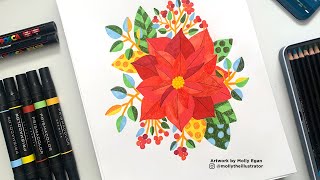 Learn to Draw a Poinsettia