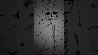 I was making a skull then I was like Oh it looks weird so then I did this #drawing #sketch #skull