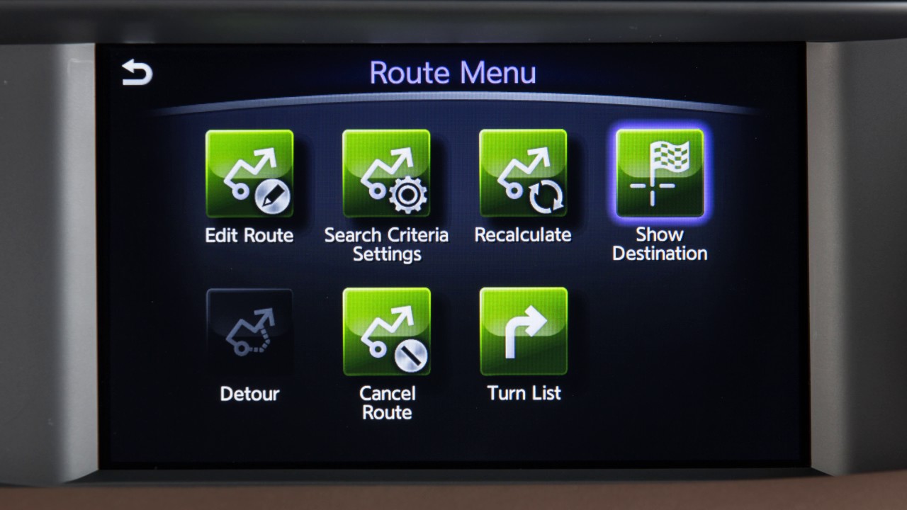 navigation bar height swift 2018 INFINITI QX30 - Route Menu (if so equipped)