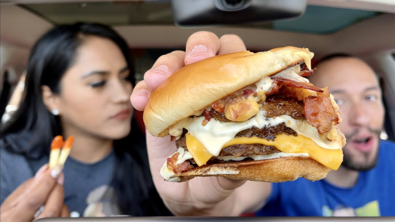 Jack In The Box NEW QUAD Bacon Cheesy Jack Food Review YouTube