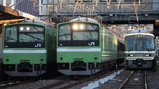 ［3本並び！快速411K］201系ND607編成　快速JR難波行き　柏原駅通過