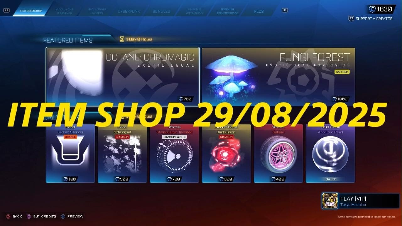 Rocket League item shop today 29/08/2025 - YouTube