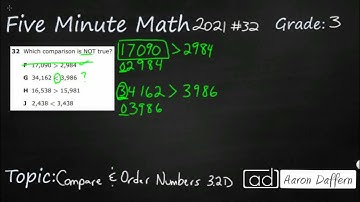 3rd Grade STAAR Practice Compare and Order Numbers (3.2D - #7)