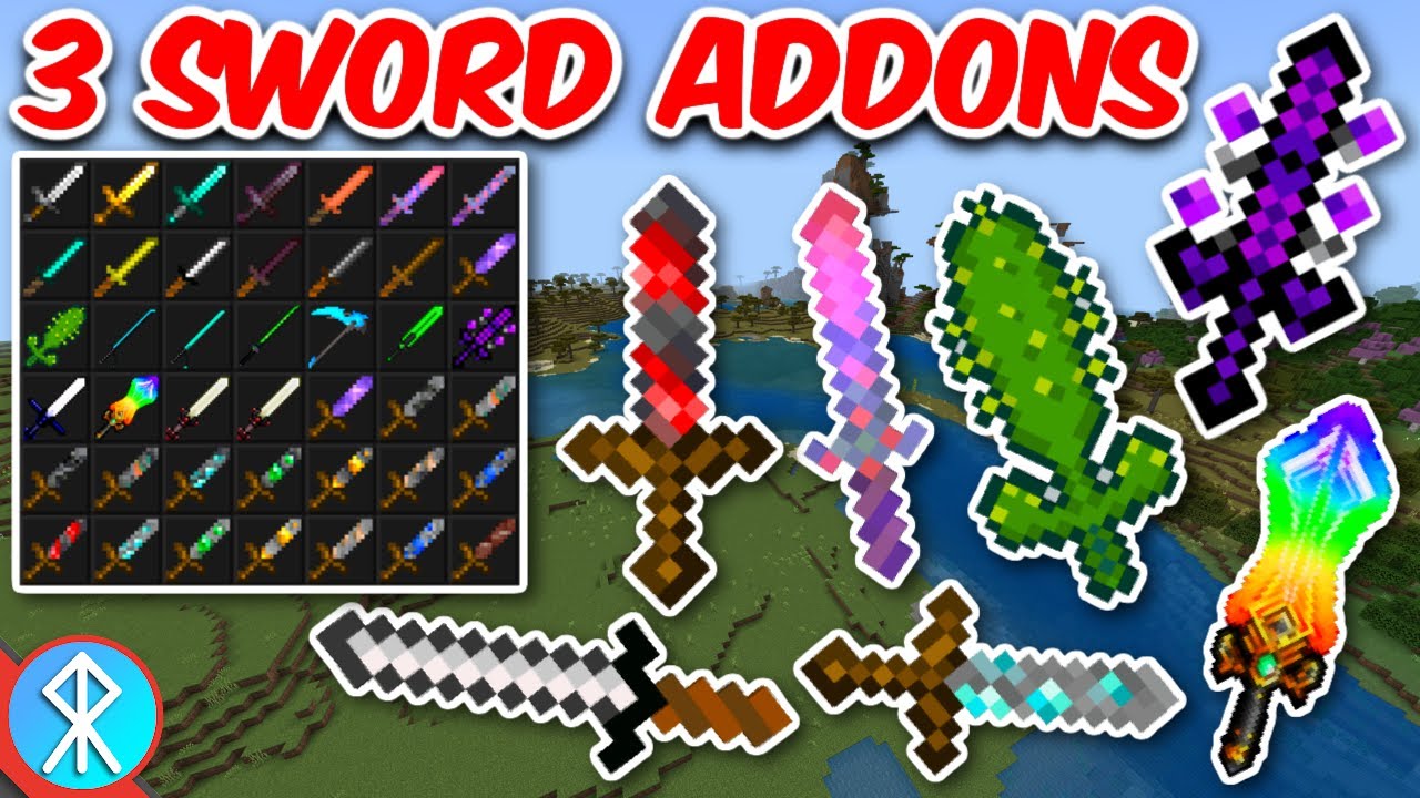 3 NEW SWORD Addons  Bedrock/MCPE/Xbox Minecraft 