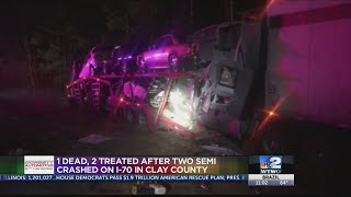 1 fatality in Clay County crash involving 2 semis
