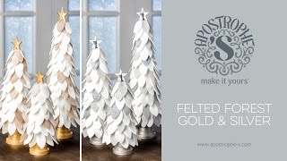 Christmas Tree Craft | DIY Felt Project | Apostrophe S | Felted Forest Gold and Silver