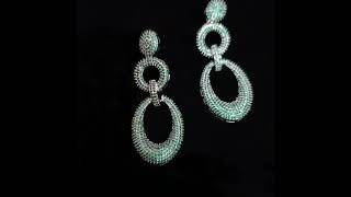 ✨ Green Zircon Double Hoop Drop Earrings - Wedding &amp; Party Elaanor Jewelry ✨