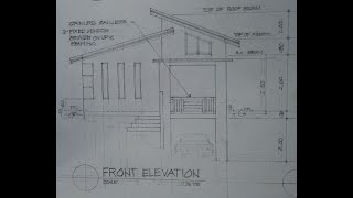 Front elevation of a proposed bungalow house_slope lot