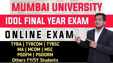 IDOL FINAL YEAR EXAM schedule | ONLINE EXAM |  Ashish Sir