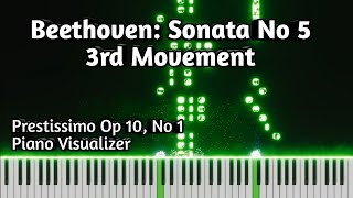 Beethoven: Sonata No 5 3rd Movement Prestissimo Op 10, No 1 | Piano Visualizer
