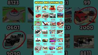 Indian Bike Driving 3D सभी Cheat codes एक Video में #shorts #update