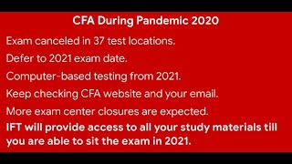 Level II Exam Cancelation and Study Advice - Oct 2020