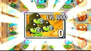 Plants vs Zombies 2 PC Mod - Gatling Pea LEVEL 1000 vs Zombies Fight!