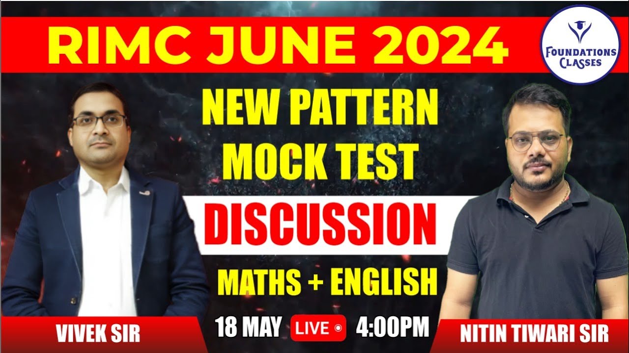Pattern For Rimc Exam Class 7 RIMC JUNE 2024 New Pattern Mock Test Discussion ( Maths + English ...