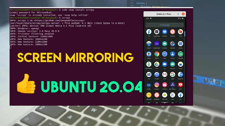 Screen Mirroring Android  in UBUNTU 20.04 Using CMD | UBUNTU | SCREEN MIRRORING | DREAMER CREATIONS