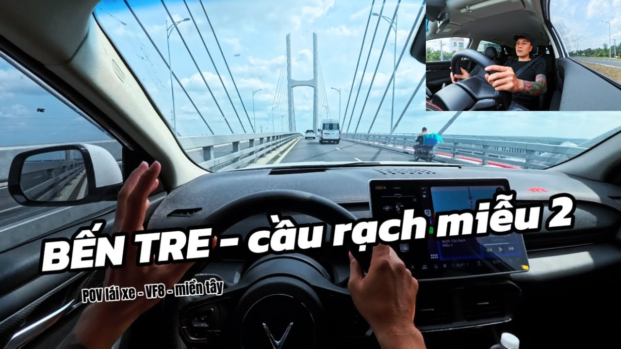 Cuốc xe đi Bến Tre mùng 8 Tết đường thông thoáng không kẹt xe - góc lái POV 