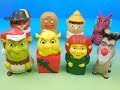 2007 SHREK THE THIRD SET OF 8 McDONALDS HAPPY MEAL KIDS MOVIE TOYS VIDEO REVIEW