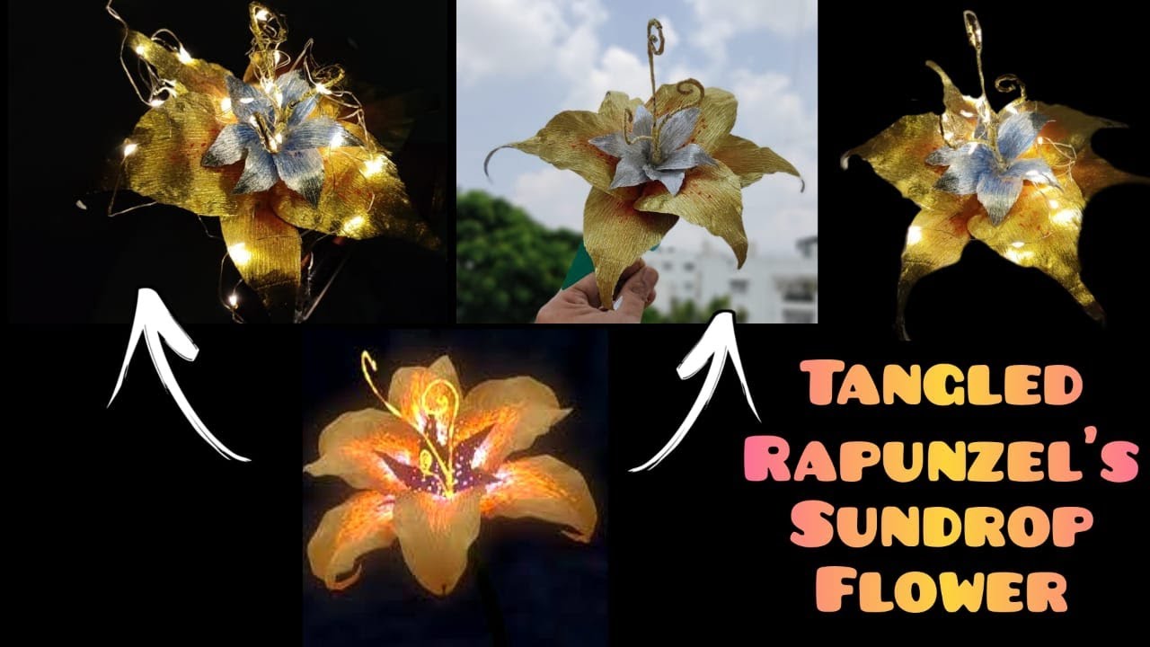 Tangled Sundrop Flower by my Mom DIY Easy Sundrop Flower with Crepe Paper