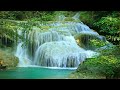 Turquoise waterfall in Thai jungle. Gentle water sounds for sleeping