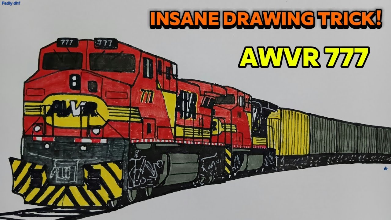 From Sketch to EPIC AWVR 777!, drawing trains - YouTube