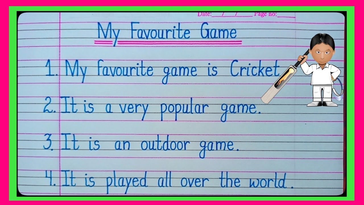 essay on favourite game cricket in english