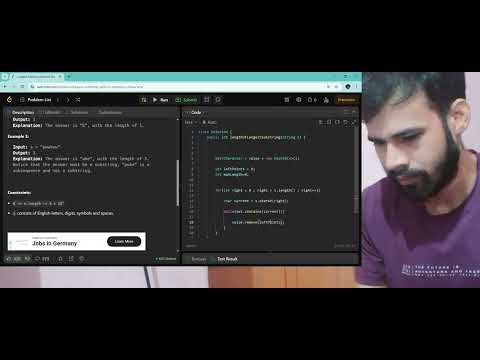 LeetCode |Java 03 Longest Substring Without Repeating Characters | no talking  | real time |short 6