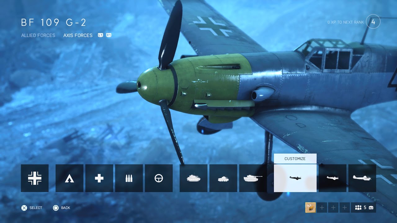 Battlefield V (Post Dec. 2018 Ver 1.04 Patch): Spitfire MK VA and BF 109 G-2 | 3x-4x-5x Kills (PS4)