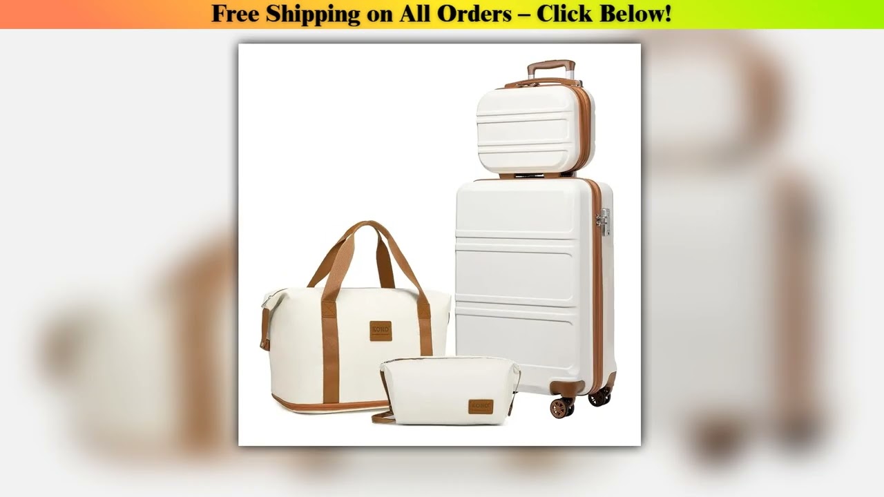 KONO 4-piece suitcase set, 55 cm hand luggage beauty case cosmetics case travel bag travel toilet