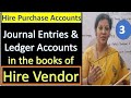 3.Problem on Journal Entries &amp; Ledger Accounts in the Books of Hire Vendor- Hire Purchase Accounts