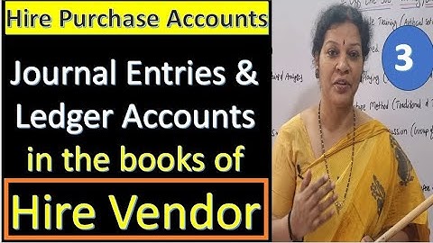 3.Problem on Journal Entries & Ledger Accounts in the Books of Hire Vendor- Hire Purchase Accounts