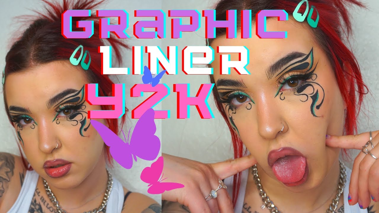 Trying Y2K Inspired GRAPHIC LINER!