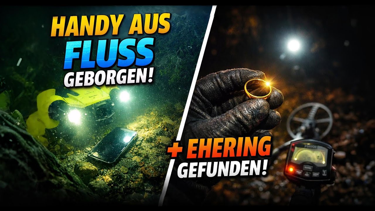 Handy aus dem Fluss gerettet! Spontane Suche am 26.12 mit Unterwasserdrohne + Ehering gefunden