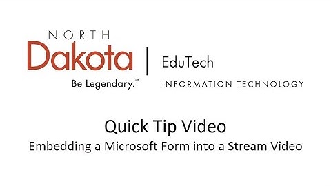 Embedding a Microsoft Form into a Stream Video