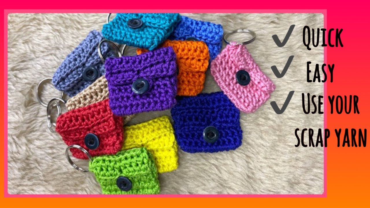 How to Crochet small coin purse keychain 