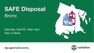 #bronx SAFE Disposal Event Saturday 4/29!