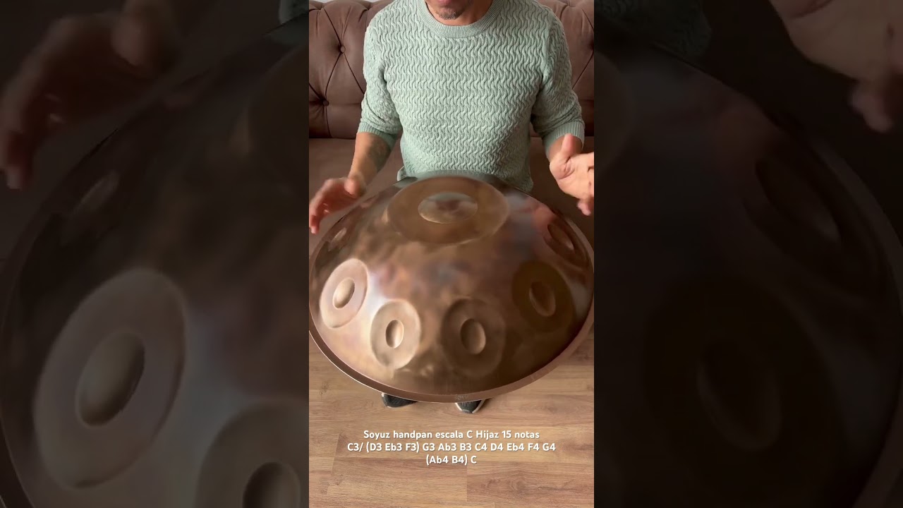 Soyuz handpan escala C Hijaz 15 notas C3/ (D3 Eb3 F3) G3 Ab3 B3 C4 D4 Eb4 F4 G4(Ab4 B4) C