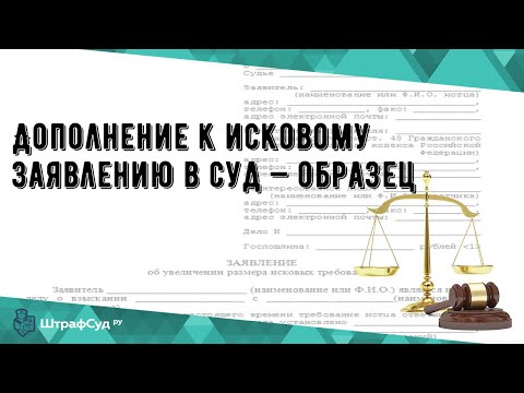 Дополнение к исковому заявлению в суд — образец