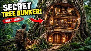 I Built a Hidden Luxury Tree Bunker in the Jungle! 🌳🏡