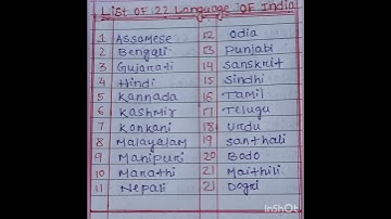 List of 22 official language of India ||