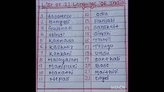 List of 22 official language of India ||