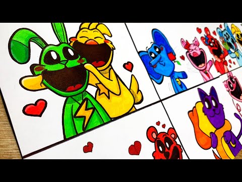 Drawing Love Couples | Poppy Playtime 3 | Smiling Critters
