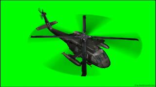 Black Hawk Helicopter Green Screen 04 - Free Use