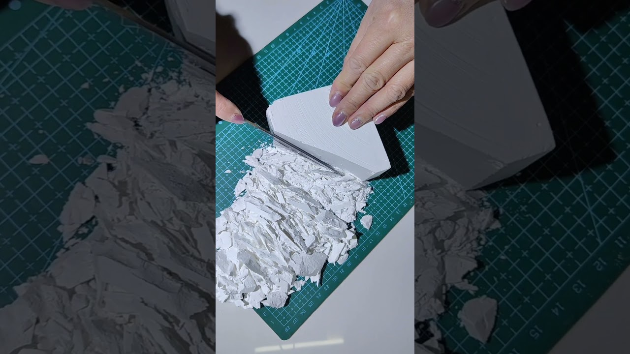 Cut chalk into pieces 