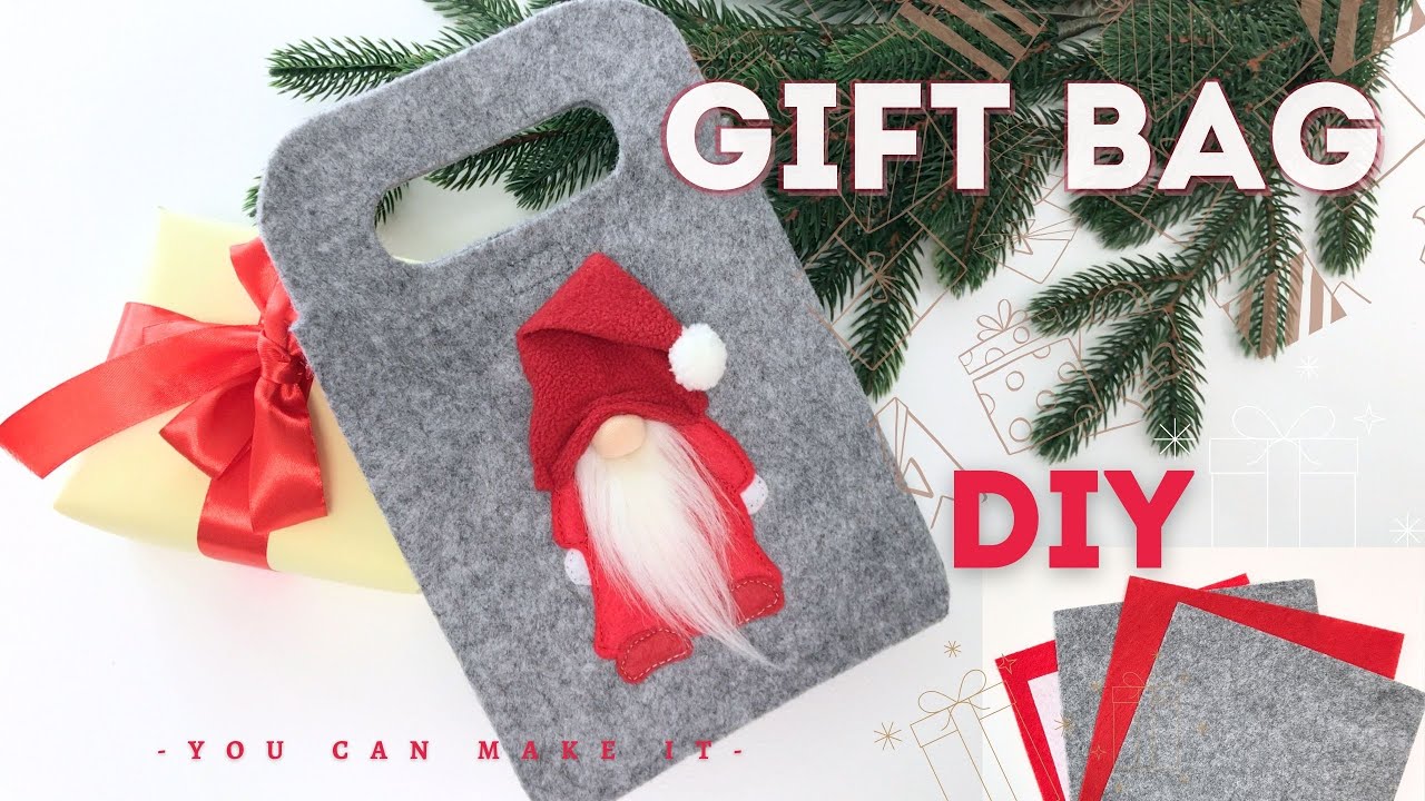 Как сделать подарочный пакет. Урок по шитью из фетра для начинающих.