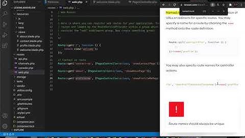 E9 - Named routes | Learn Laravel the EASY way