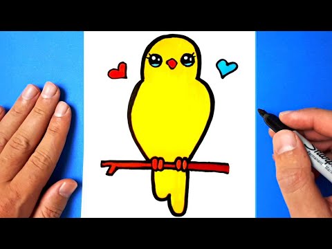 Çok Kolay Sevimli Kuş Resmi Çizimi - Kolay Çizimler